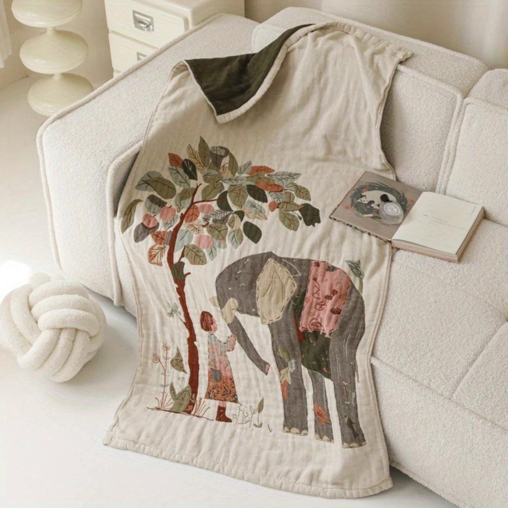 Elegant Floral Print Bath Towel Blanket by Casa & Beyond