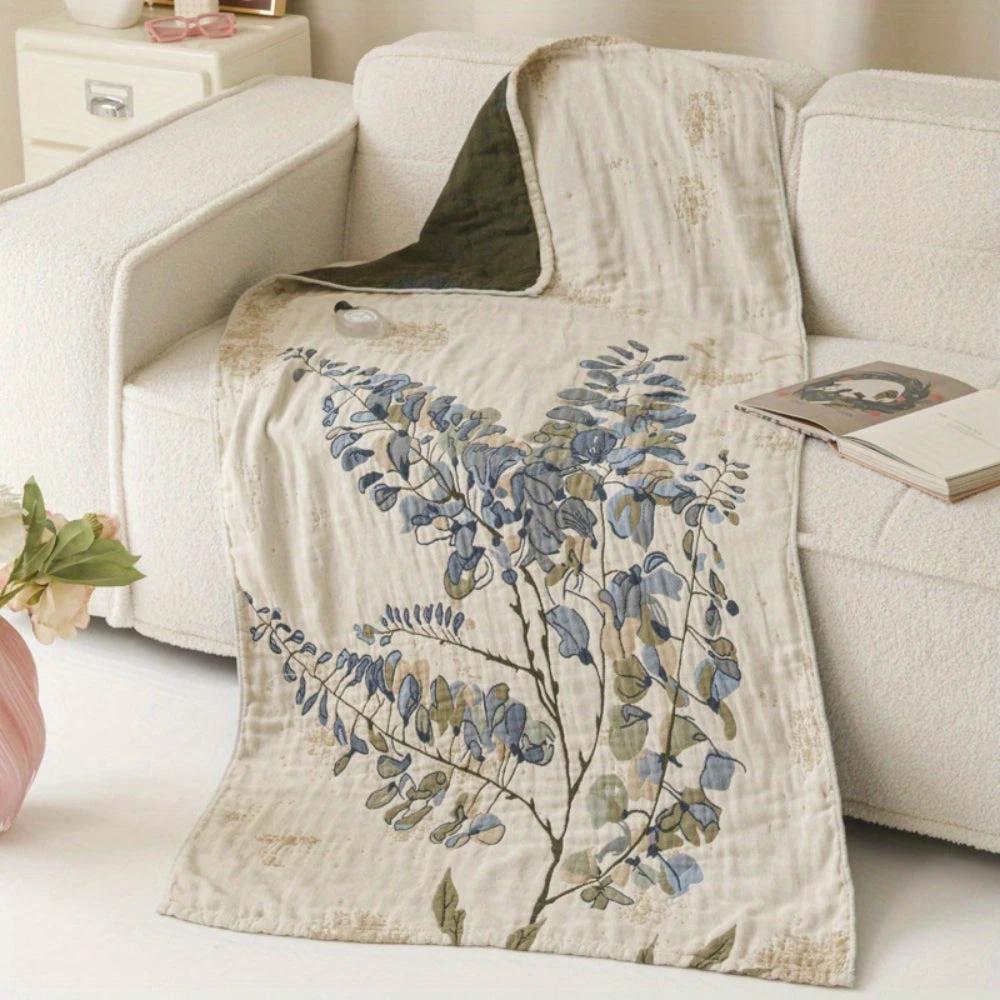 Elegant Floral Print Bath Towel Blanket by Casa & Beyond