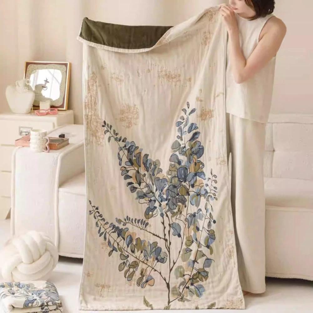 Elegant Floral Print Bath Towel Blanket by Casa & Beyond