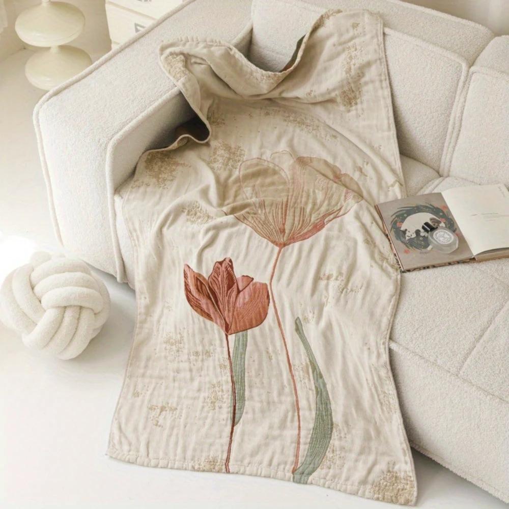 Elegant Floral Print Bath Towel Blanket by Casa & Beyond