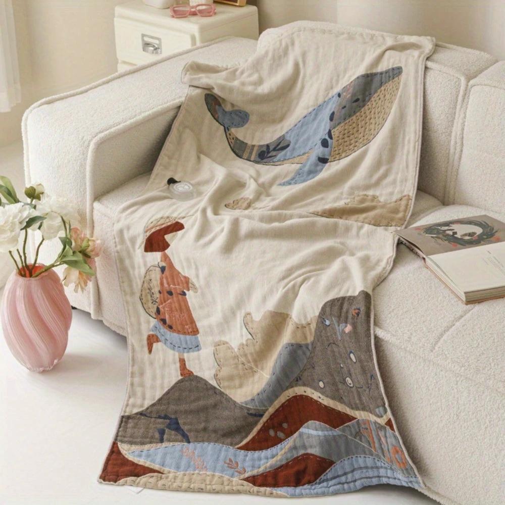 Elegant Floral Print Bath Towel Blanket by Casa & Beyond
