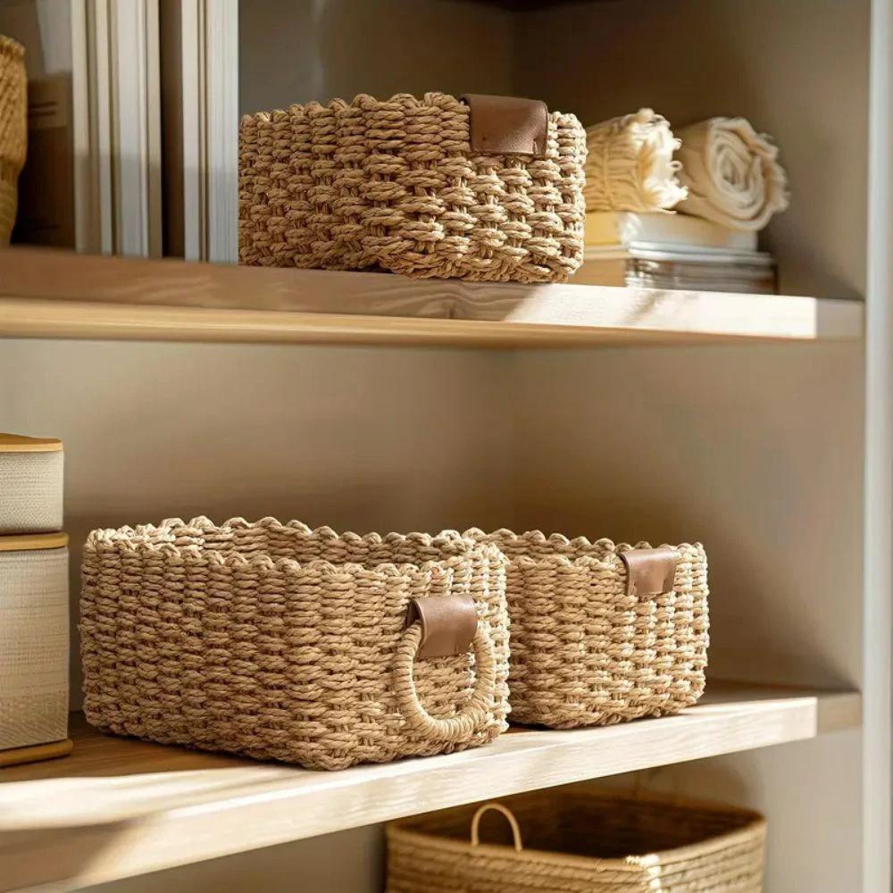 Elegant Rattan Weave Basket Set by Casa & Beyond