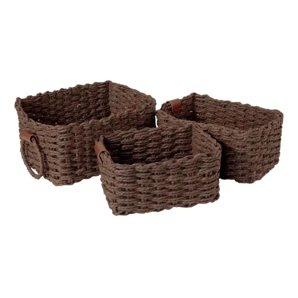 Elegant Rattan Weave Basket Set by Casa & Beyond