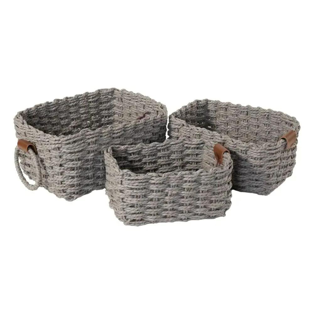 Elegant Rattan Weave Basket Set by Casa & Beyond