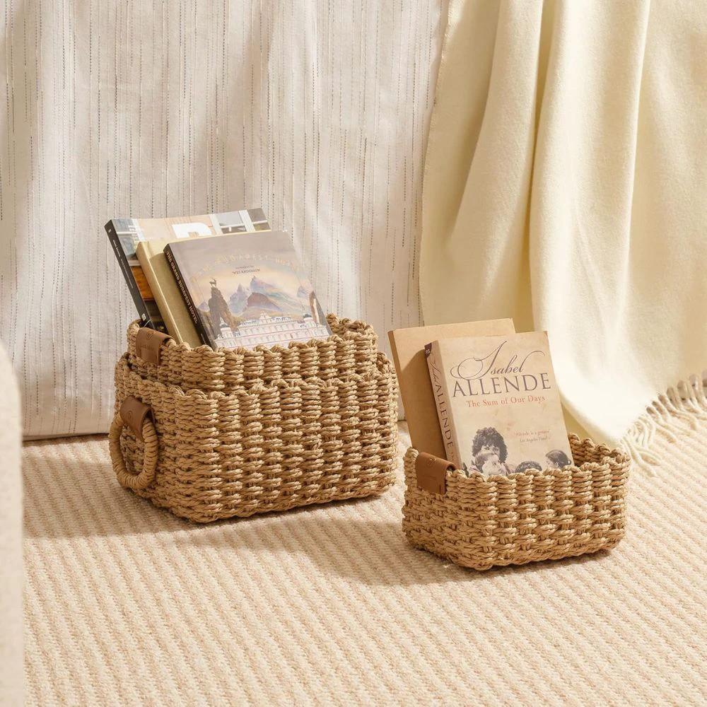 Elegant Rattan Weave Basket Set by Casa & Beyond