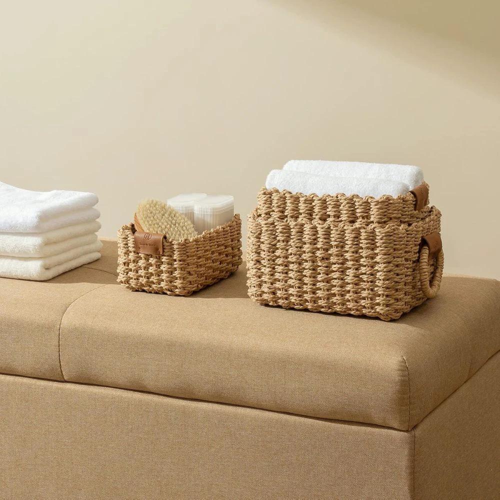 Elegant Rattan Weave Basket Set by Casa & Beyond
