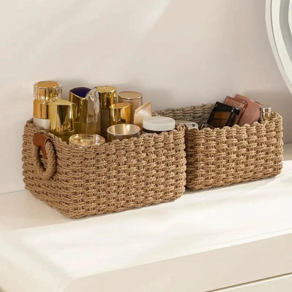 Elegant Rattan Weave Basket Set by Casa & Beyond