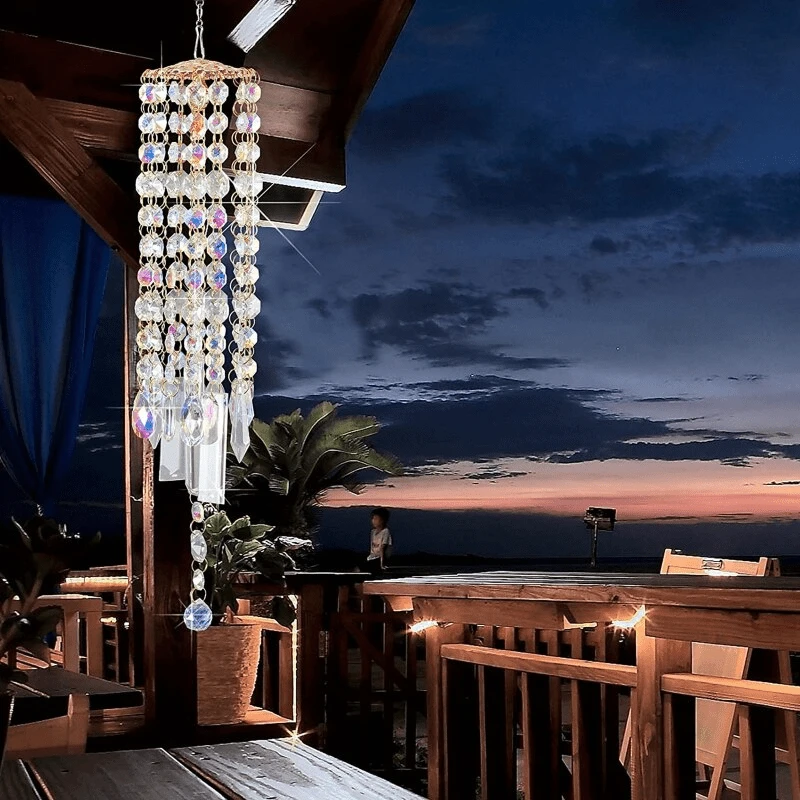 HarmonyGleam Crystal Wind Chime – Tranquil Garden Decoration by BowLift