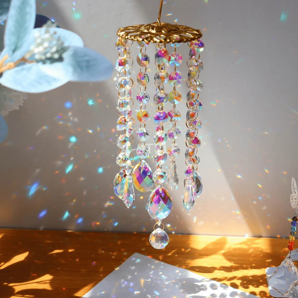 HarmonyGleam Crystal Wind Chime – Tranquil Garden Decoration by BowLift
