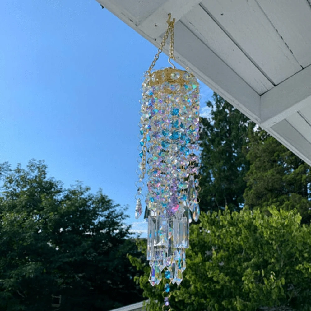 HarmonyGleam Crystal Wind Chime – Tranquil Garden Decoration by BowLift