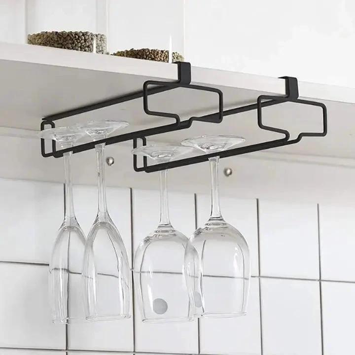 Elegant wine glass holder for undercounter installation by BowLift