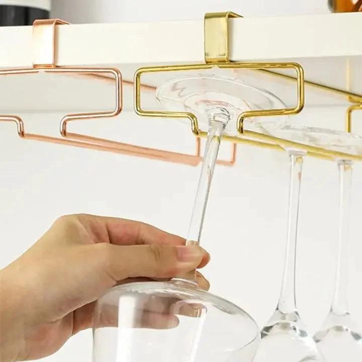 Elegant wine glass holder for undercounter installation by BowLift