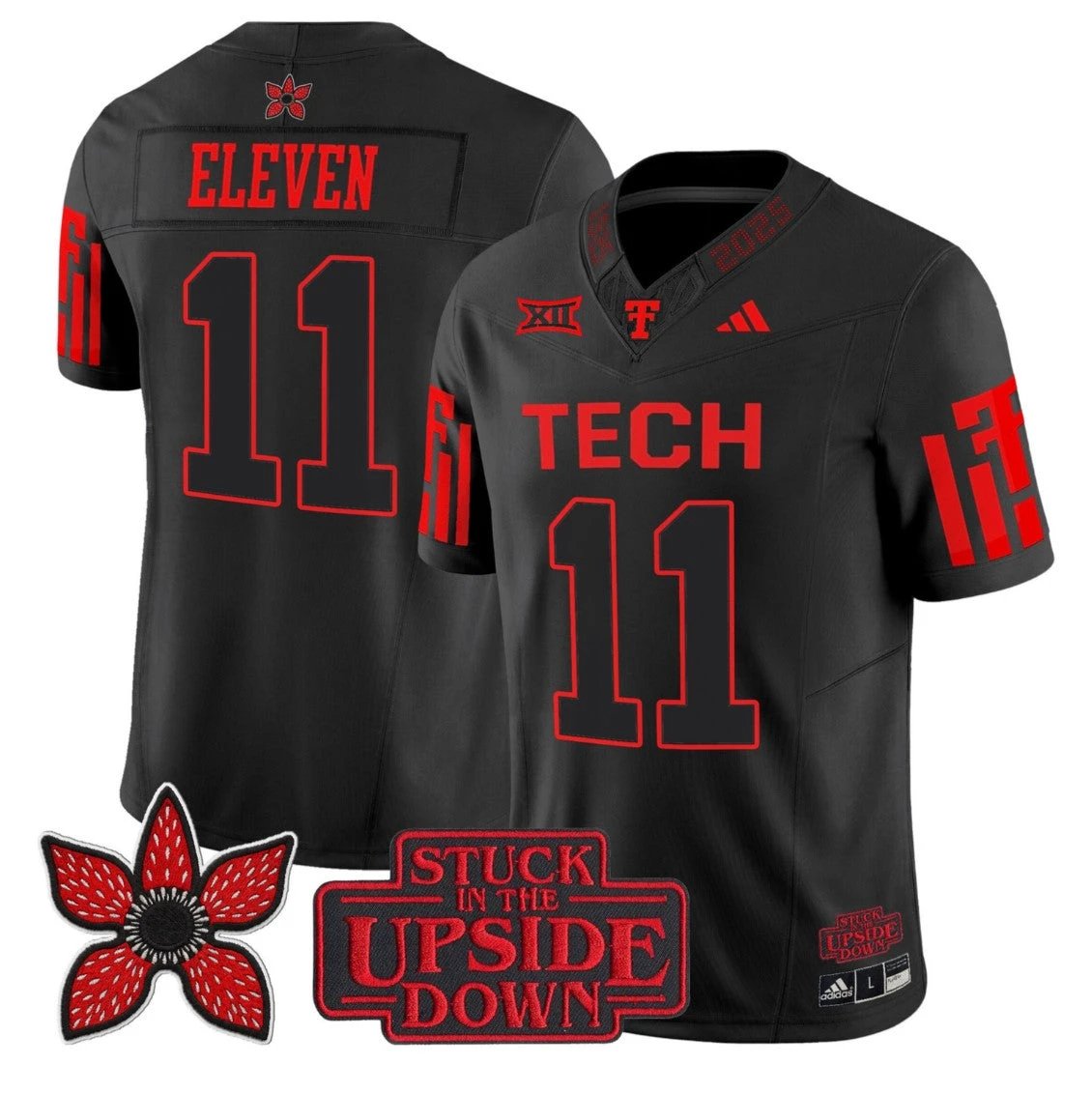 Eleven Jersey #11 Texas Tech Red Raiders Stranger Things Edition Stitched by My Store NCAA Football Jerseys