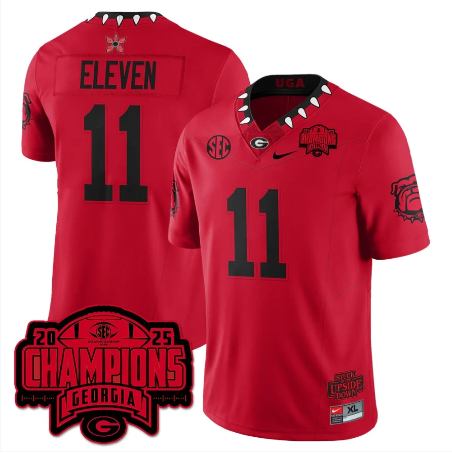 Eleven Jersey #11 Georgia Bulldogs Stranger Things SEC Football Champions Stitched by My Store NCAA Football Jerseys