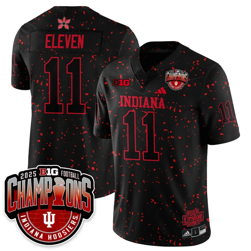 Eleven Jersey #11 Indiana Hoosiers Stranger Things Big 10 Champions Stitched by My Store NCAA Football Jerseys