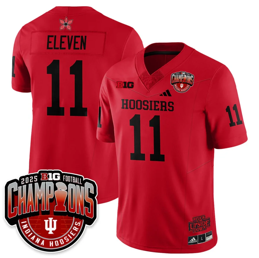 Eleven Jersey #11 Indiana Hoosiers Stranger Things Big 10 Champions Stitched by My Store NCAA Football Jerseys