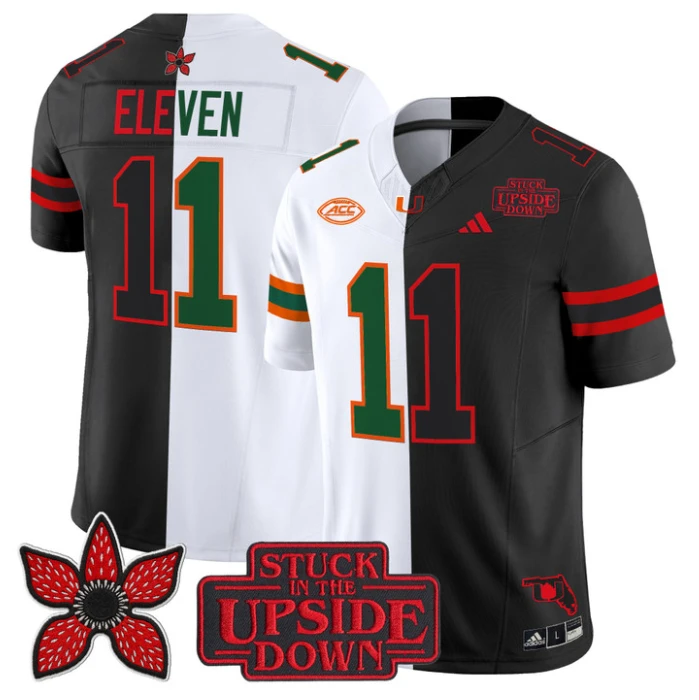 Eleven Jersey #11 Miami Hurricanes Upside Down Edition Stitched by My Store NCAA Football Jerseys