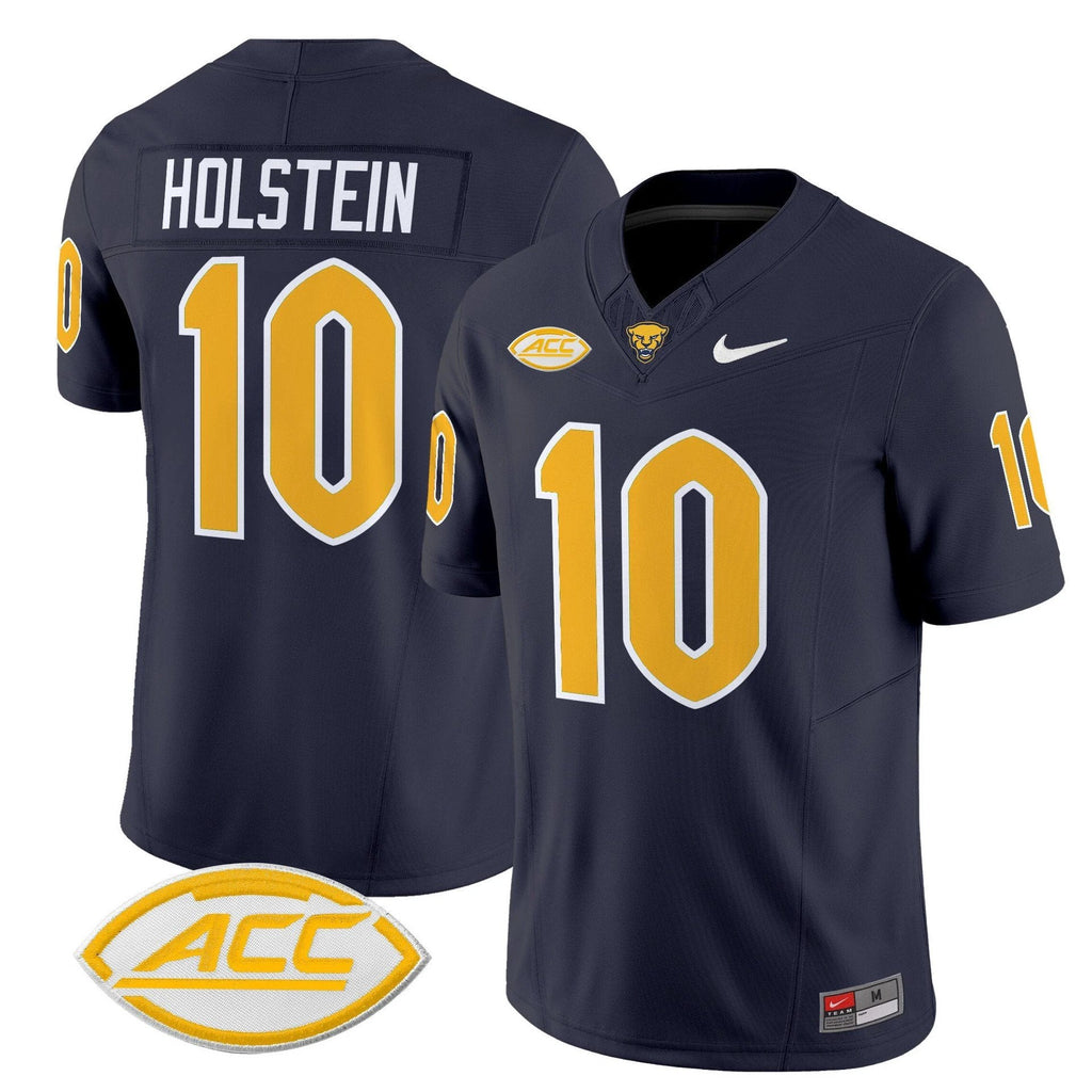 Eli Holstein Jersey #10 Pittsburgh Panthers 2025 Limited Stitched Navy by My Store