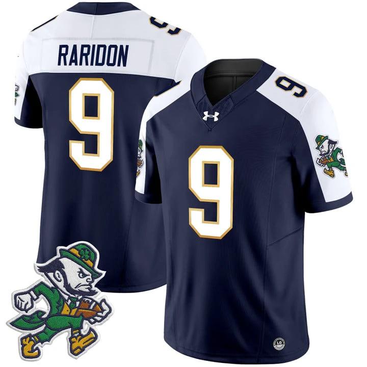Eli Raridon Jersey #9 Notre Dame 2025 Gridiron Leprechaun Edition Alternate by NCAA Football Jersey