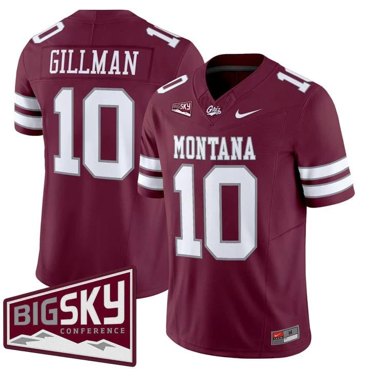 Eli Gillman Jersey #10 Montana Grizzlies 2025 Vapor Limited Stitched by My Store NCAA Football Jerseys