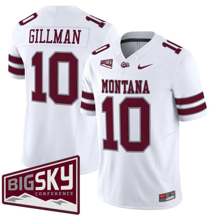 Eli Gillman Jersey #10 Montana Grizzlies 2025 Vapor Limited Stitched by My Store NCAA Football Jerseys