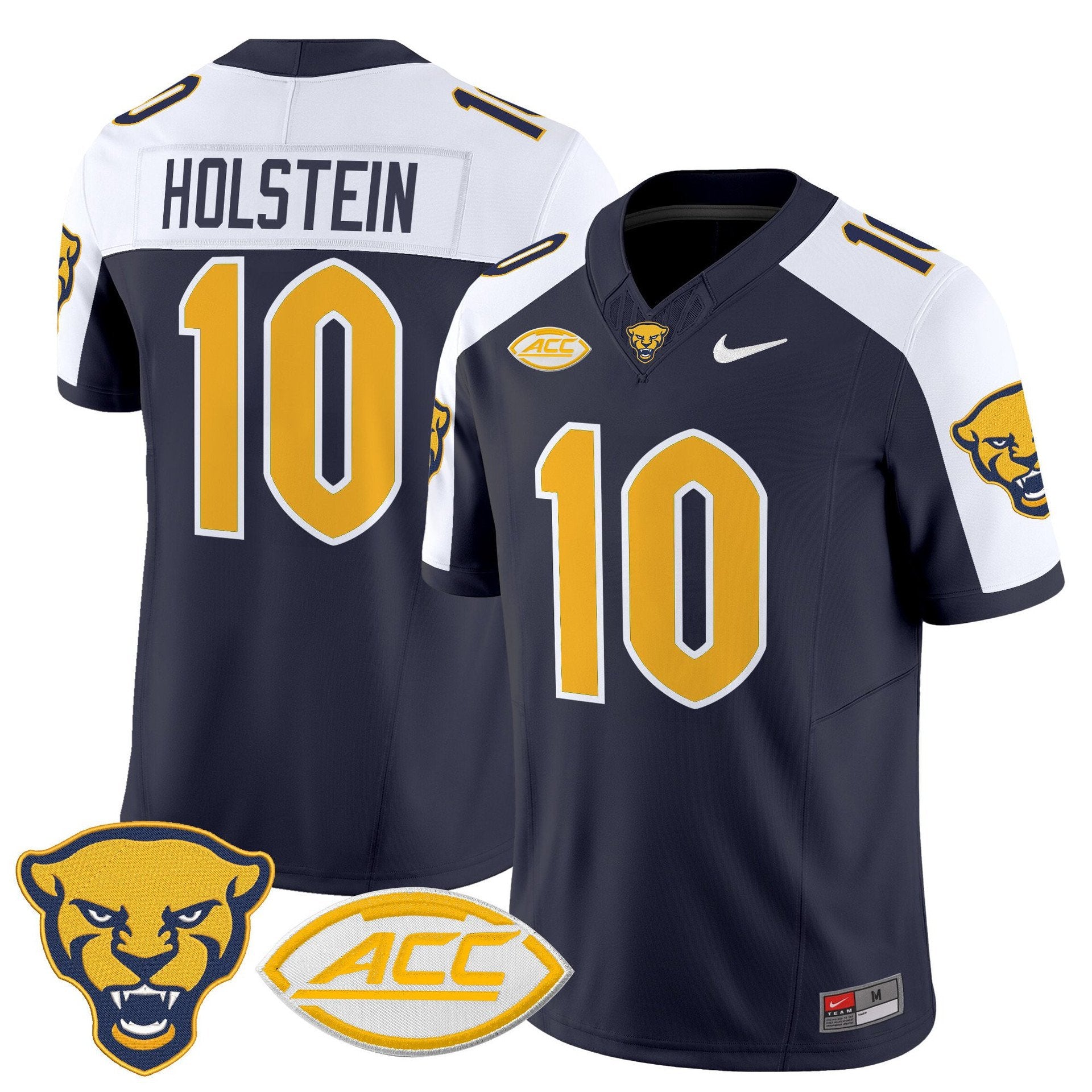 Eli Holstein Jersey #10 Pittsburgh Panthers 2025 Limited Stitched by My Store NCAA Football Jerseys