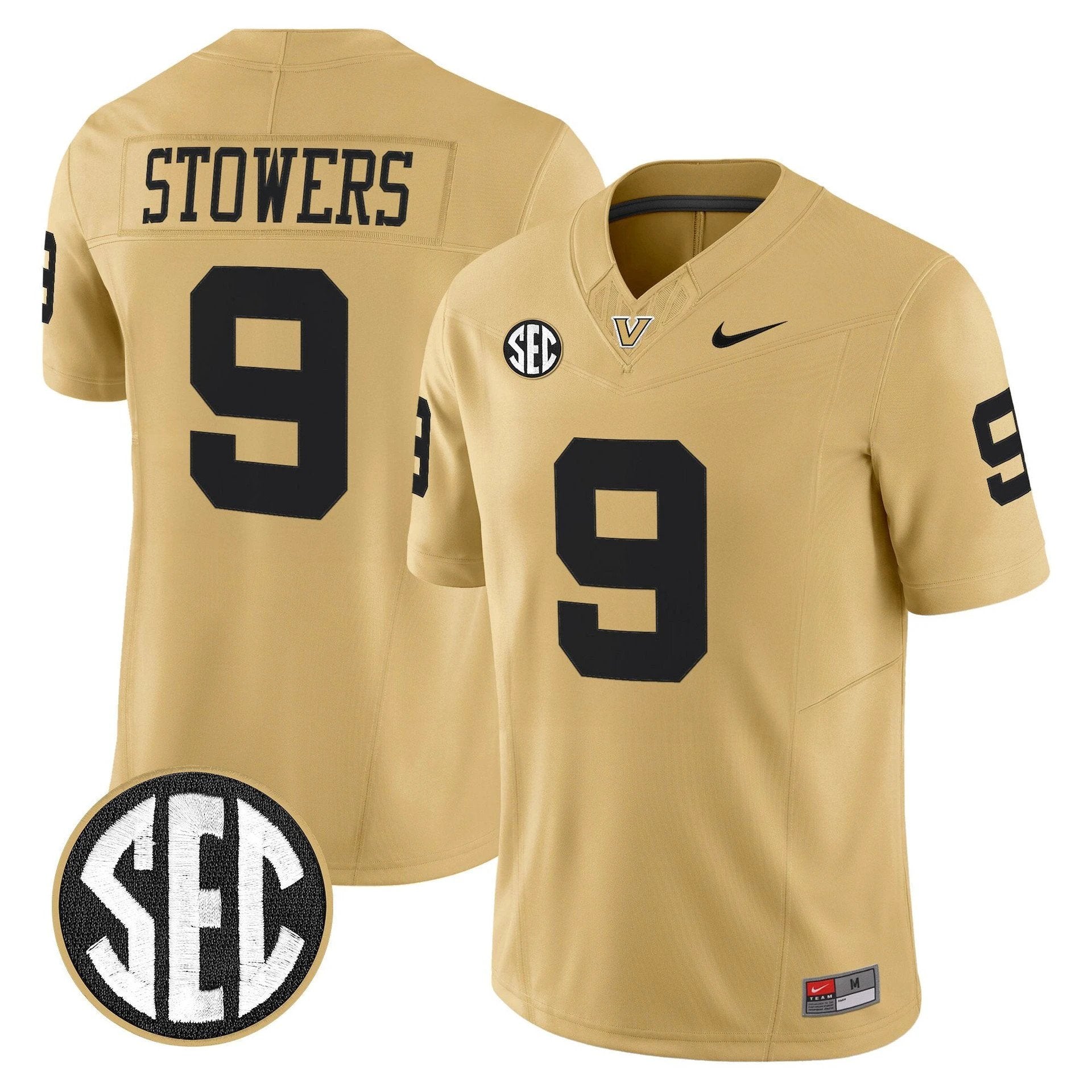 Eli Stowers Jersey #9 Vanderbilt Commodores 2025 Limited Stitched by My Store NCAA Football Jerseys