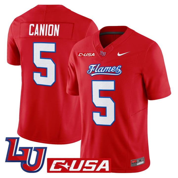 Elijah Canion Jersey #25 Liberty Flames 2025 Vapor Limited Stitched Red by NCAA Football Jersey