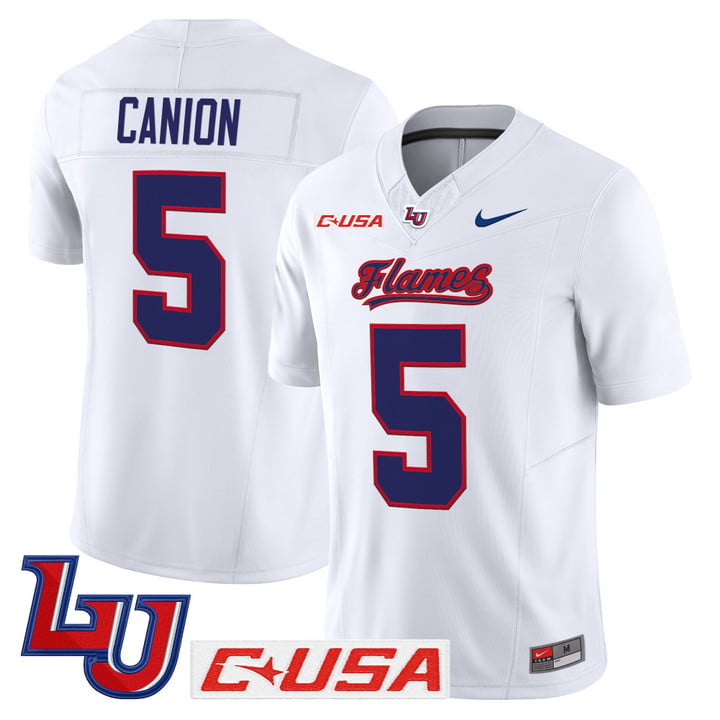 Elijah Canion Jersey #25 Liberty Flames 2025 Vapor Limited Stitched White by My Store NCAA Football Jerseys