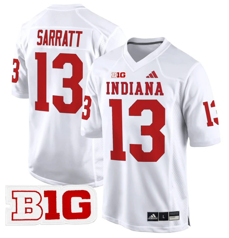 Elijah Sarratt Jersey #13 Indiana Hoosiers 2024 Game V2 Football White by My Store
