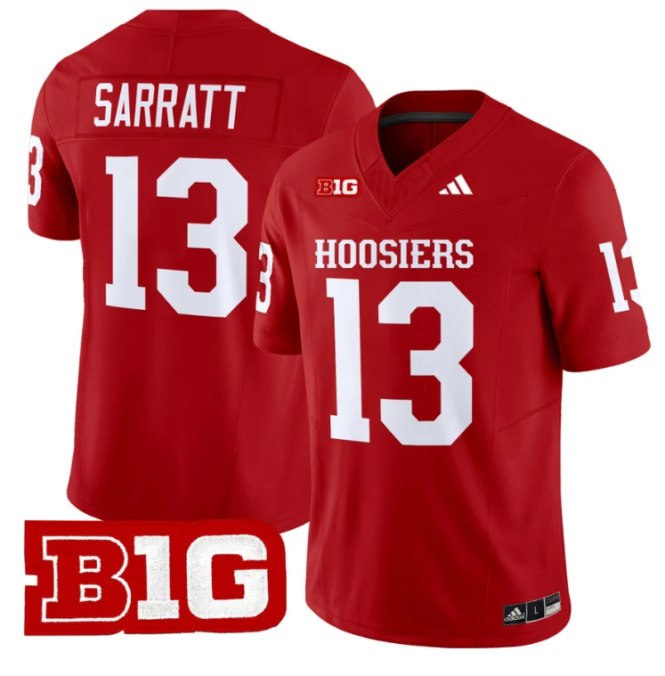 Elijah Sarratt Jersey #13 Indiana Hoosiers Vapor Limited Football Crimson by My Store