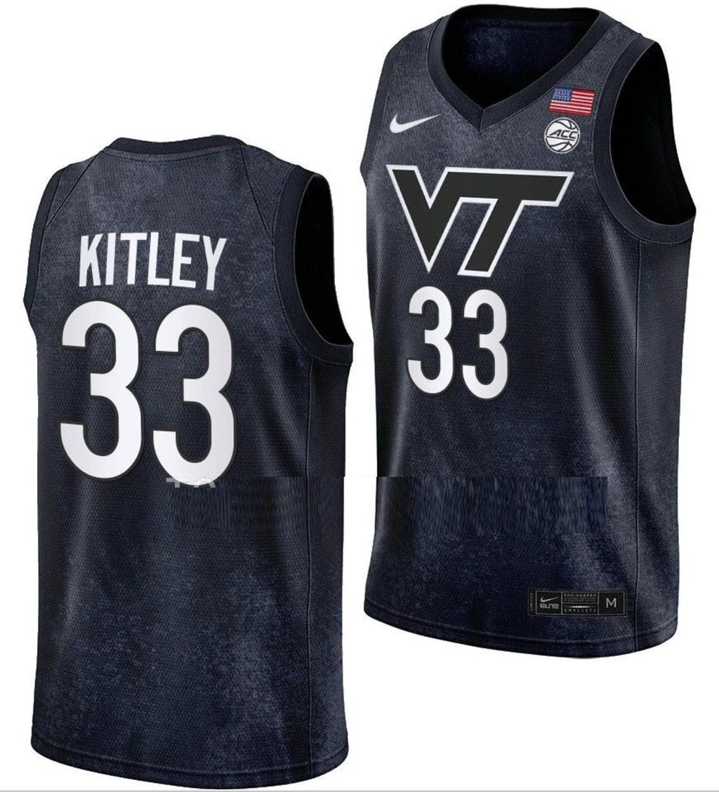 Elizabeth Kitley Jersey Virginia Tech Hokies College Basketball Black #33 by My store basketball
