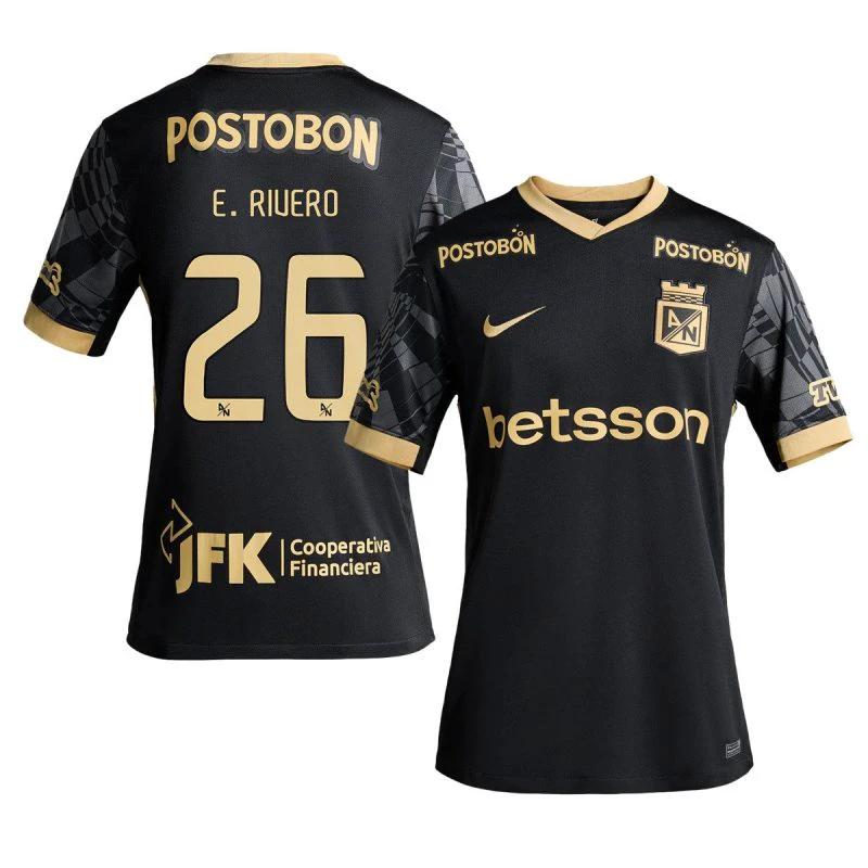 Elkin Rivero 26 Atlético Nacional 2025-26 Away Men Jersey – Black by Soccer Jersey