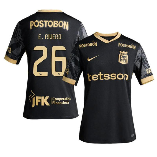 Elkin Rivero 26 Atlético Nacional 2025-26 Away Men Jersey – Black by Soccer Jersey