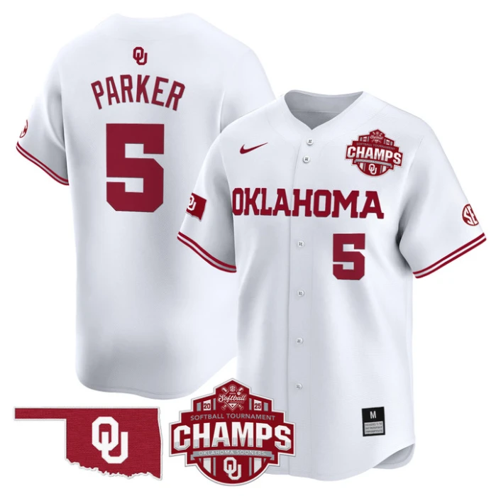 Ella Parker Jersey #5 Oklahoma Sooners 2025 SEC Champions Patch Limited Stitched White by My Store
