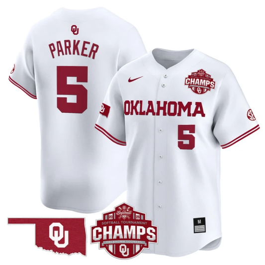 Ella Parker Jersey #5 Oklahoma Sooners 2025 SEC Champions Patch Limited Stitched White by My Store