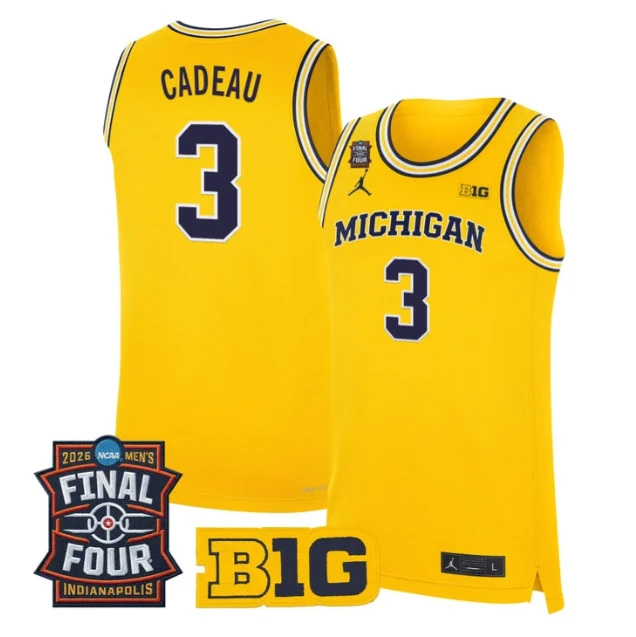 Elliot Cadeau Jersey #3 Michigan Wolverines 2026 Final Four Stitched Maize by My store basketball
