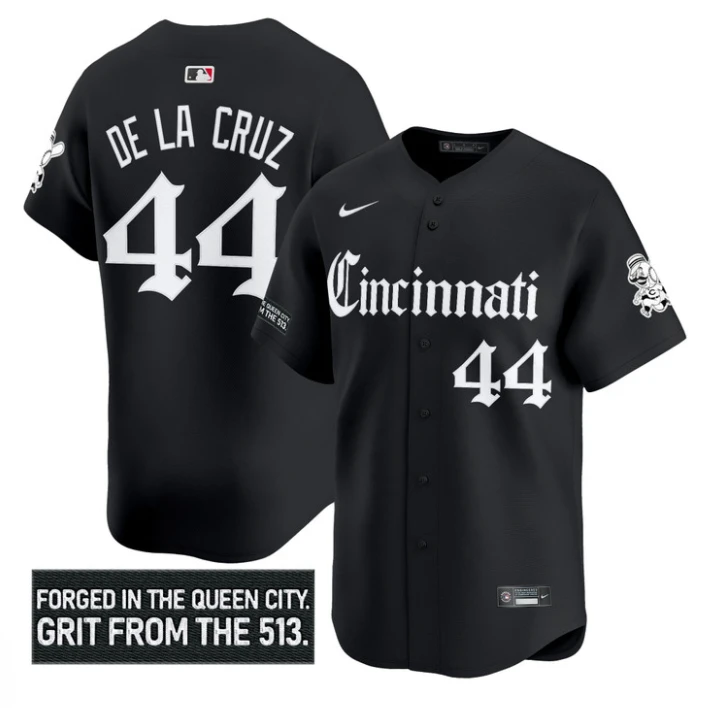 Elly De La Cruz Jersey #44 Cincinnati Reds Gothic Queen City Edition Black by My Store