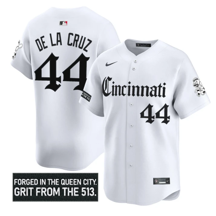 Elly De La Cruz Jersey #44 Cincinnati Reds Gothic Queen City Edition White by My Store