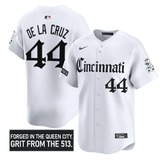 Elly De La Cruz Jersey #44 Cincinnati Reds Gothic Queen City Edition White by My Store