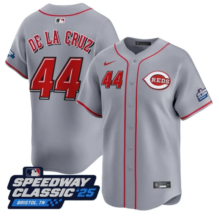Elly De La Cruz Jersey #44 Cincinnati Reds Speedway Classic Stitched Gray by My Store