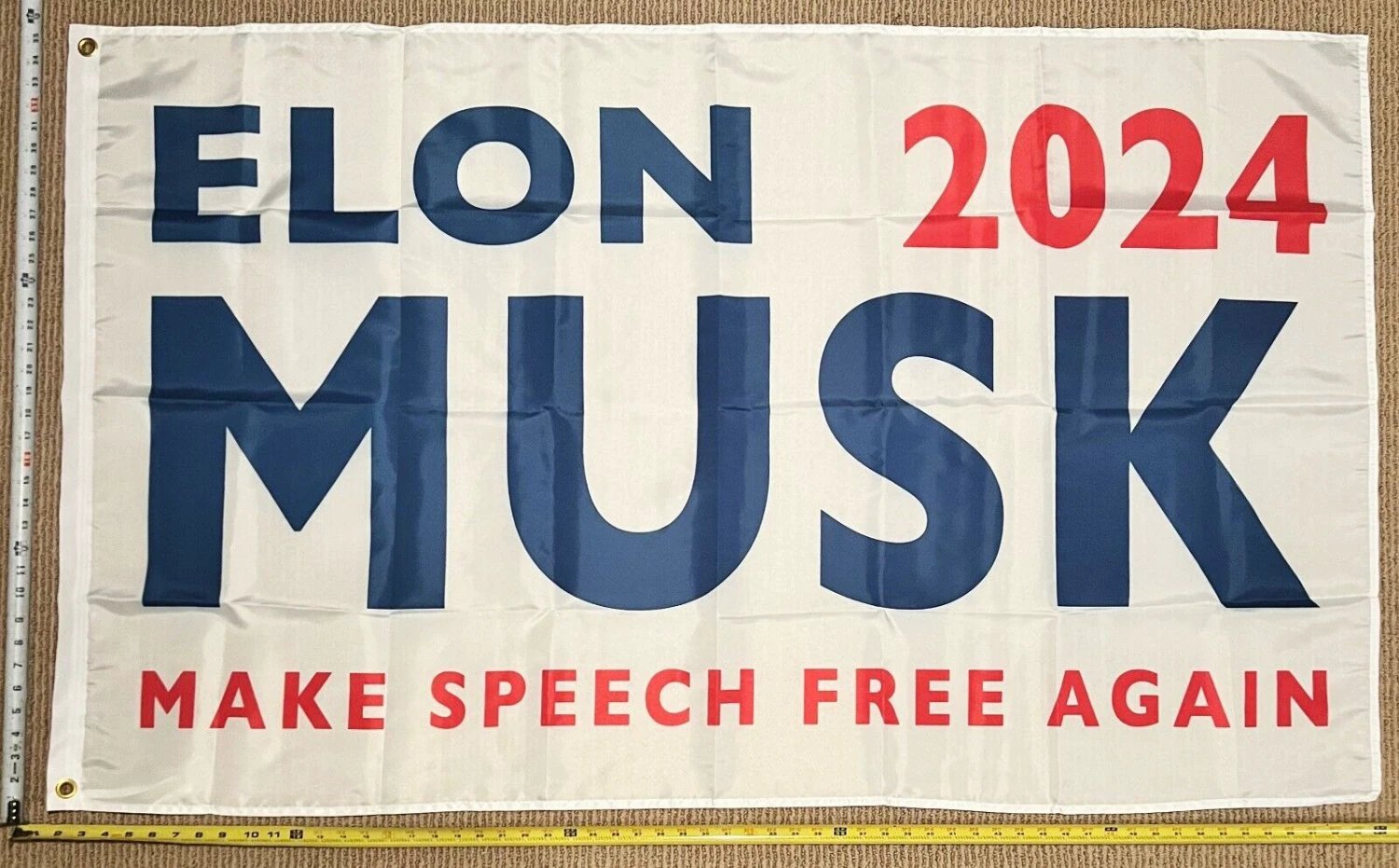 Elon Musk Flag Musk 2024 Free Speech W Republican Sign Poster 3x5' by flagsjustdoit