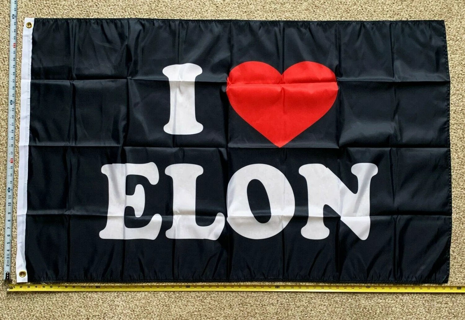 Elon Musk Flag Tesla Cybertruck SpaceX I Love Elon Sign Poster 3x5ft by flagsjustdoit