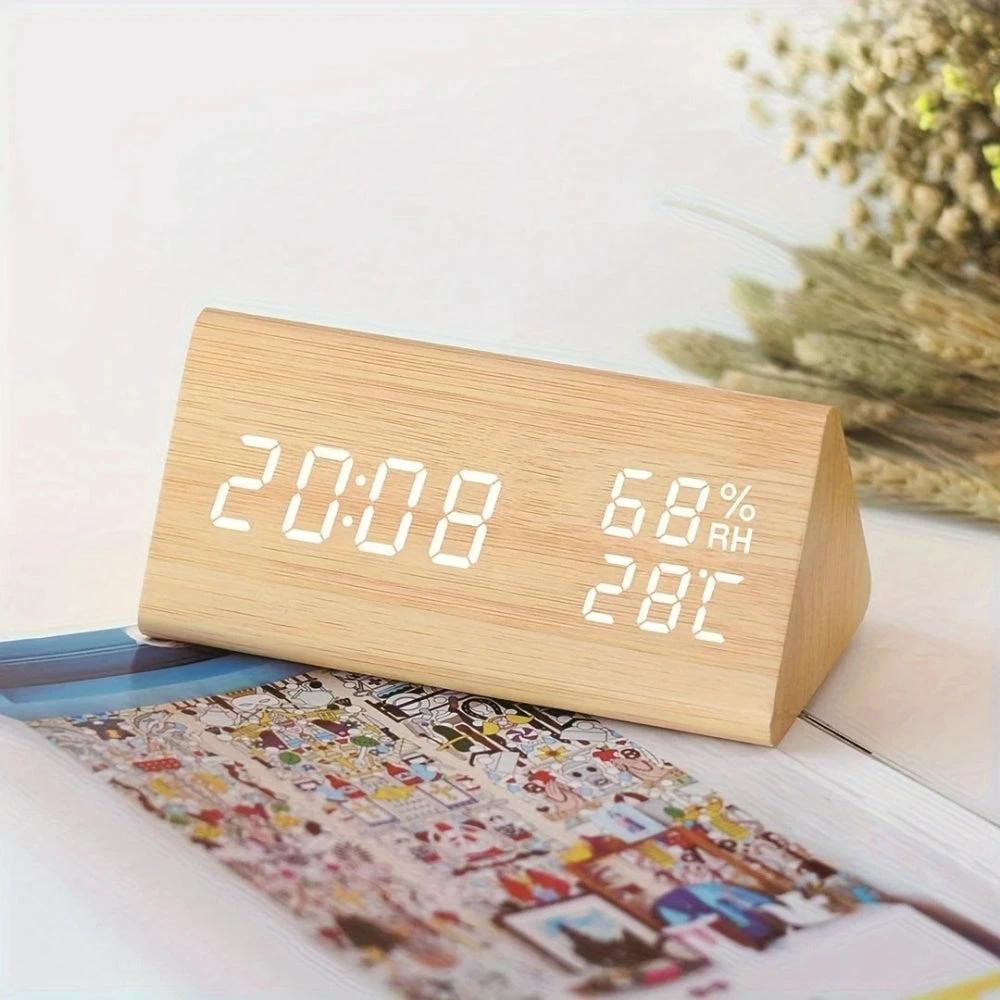 Elora Wooden LED Alarm Clock Digital Display by Casa & Beyond