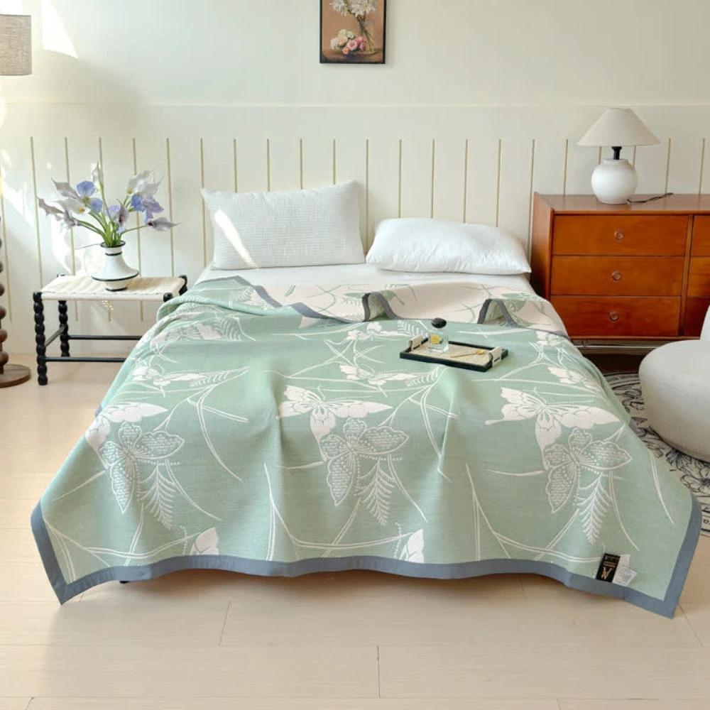 Elowen Butterfly Cotton Gauze Blanket by Casa & Beyond