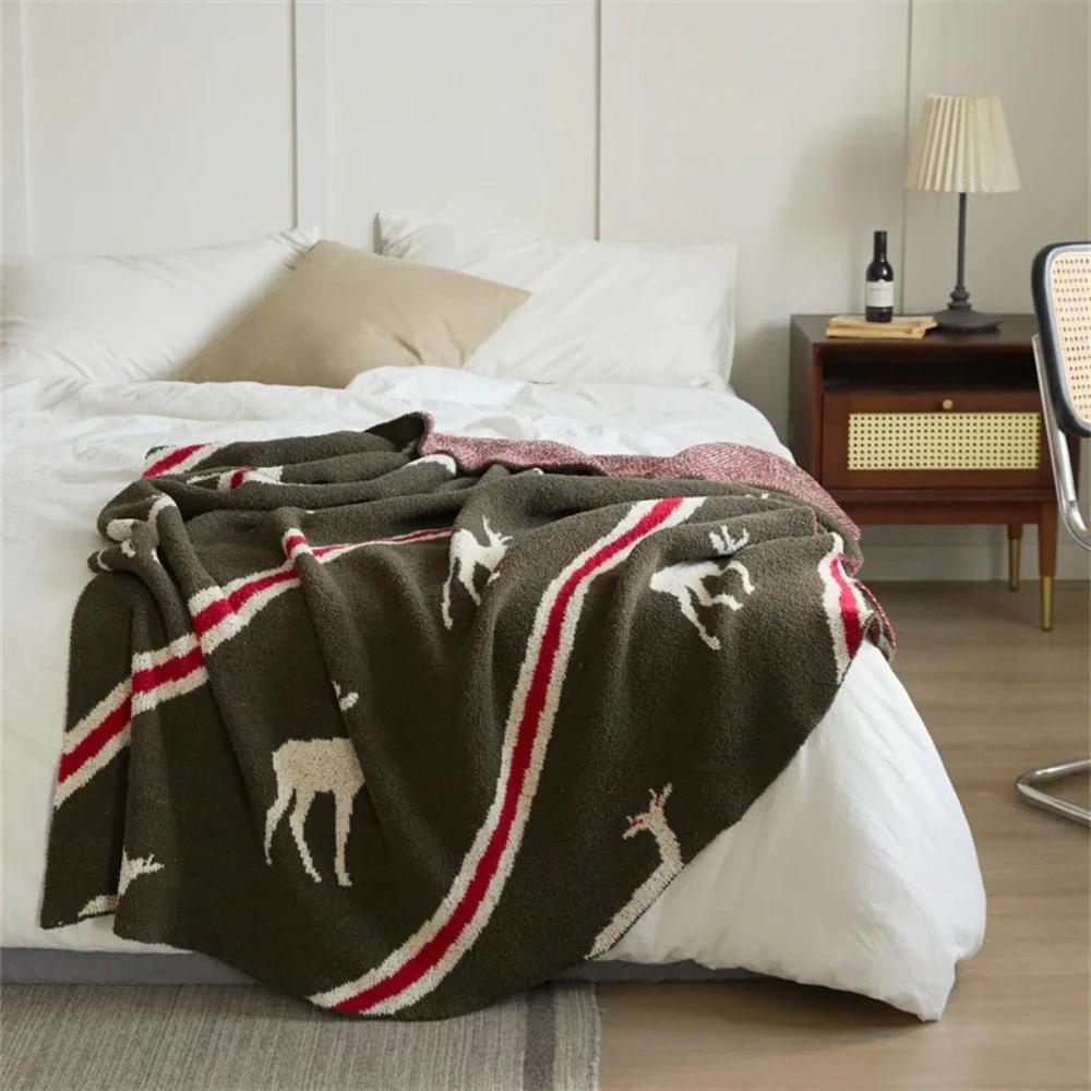 Elysian Deer Stagline Throw Blanket by Casa & Beyond
