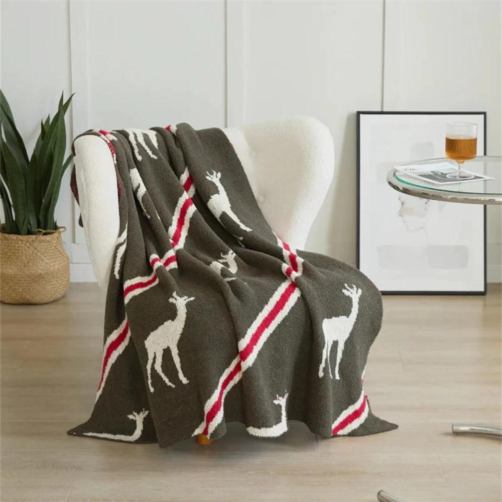 Elysian Deer Stagline Throw Blanket by Casa & Beyond