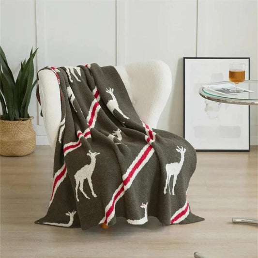 Elysian Deer Stagline Throw Blanket by Casa & Beyond