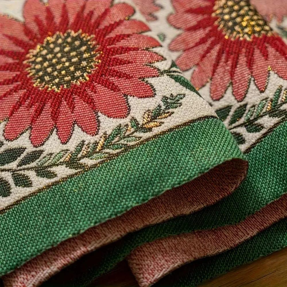 Embroidered Floral Tassel Table Runner by Casa & Beyond