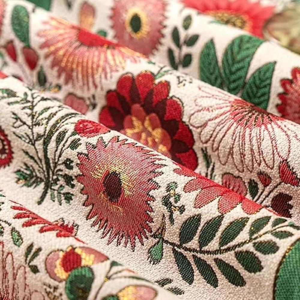 Embroidered Floral Tassel Table Runner by Casa & Beyond